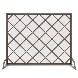 Protector de Chimenea Metálico con Diseño de Rejilla de Diamantes, Resistente al Calor, Diseño Rústico - Product Image 5