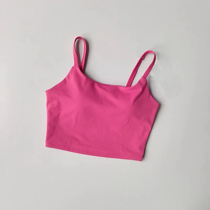 Sujetador deportivo tipo top pequeño con tirantes, integrado y con realce, para mujer, con espalda bonita, para entrenamiento y fitness, ideal para verano. - Product Image 4