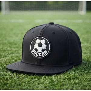 Casquette Snapback de Haute Qualité avec Logo Personnalisé en Caoutchouc PVC, 6 Panneaux, Visière Plate, Tissu Premium, Style Streetwear, Fermeture Réglable, Sport - Product Image 1