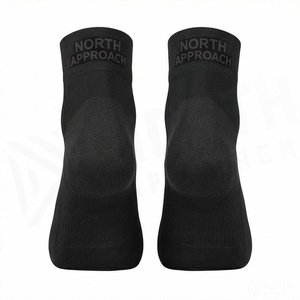 Black Ankle <b>Socks</b> Breathable Polyester Spandex <b>Running</b> <b>Socks</b> for Adults Summer Season Regular Style Solid Color - Product Image 2