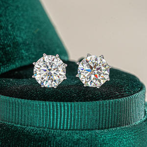 3mm 10mm 18k gold plated 925 sterling <b>silver</b> moissanite diamond women mossanite <b>stud</b> earrings mens egg ins style simple elegant - Product Image 4