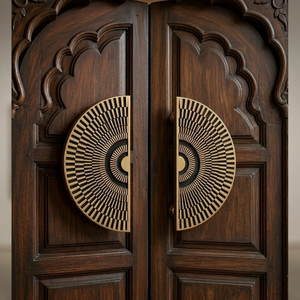 Poignée de porte architecturale moderne en laiton massif, style meridian arc, pour portes d'entrée de luxe d'hôtel - Product Image 3