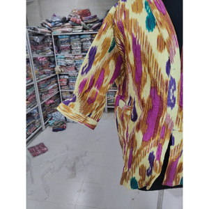 Cardigan en velours pour femme, broderie à la main, col en V, manches kimono, couleur bonbon, ouverture devant, longueur normale, cadeau - Product Image 2