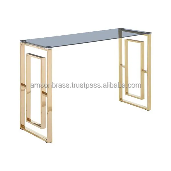Mesa consola de espejo decorativo Metal y mármol Nuevo diseño Mesa auxiliar moderna Mesa de alta calidad Metal