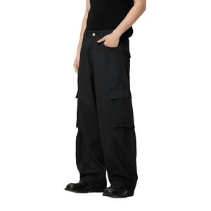 Pantalones Jogger Cargo Negros para Hombre, Pantalones Casuales Ligeros con Bolsillos Laterales y Dobladillo Elástico - Product Image 3