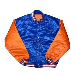 2025 chaqueta universitaria de satén de alta calidad, chaqueta acolchada universitaria de satén de seda bordada personalizada, chaqueta de béisbol - Product Image 1