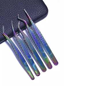 Custom Color Diamond Grip Eyelash Tweezers Stainless Steel Private Label Volume Lash Extension Applicator <b>Tool</b> - Product Image 1
