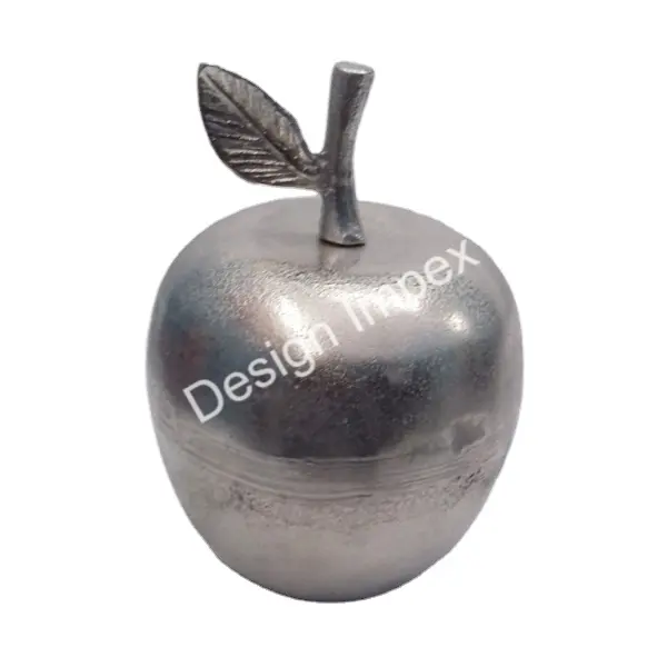 Suministro al por mayor de escultura de Manzana de Metal modelo sólido con base independiente de Grado Superior modelo único de acento de manzana para encimera
