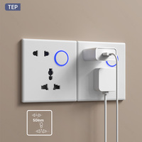 Interrupteurs électriques TEP L87 blanc crème en plastique ignifuge 20A, 3 gangs 1 voie avec indicateur LED pour intérieurs résidentiels