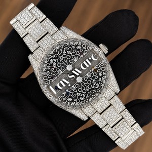 Reloj de Lujo Laysware con Diamantes Moissanite VVS Analógicos, Caja Redonda de Acero Inoxidable, Reloj de Cuarzo para Mujer - Product Image 2