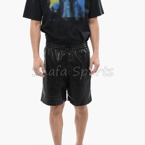 กางเกงขาสั้นหนังผู้ชายแบบใหม่สั่งทำพิเศษ - แบบเรียบง่ายลำลองเอวกลาง สีตามสั่ง ระบายอากาศได้ดี แห้งเร็ว คุณภาพสูง ผลิตในปากีสถาน - Product Image 4