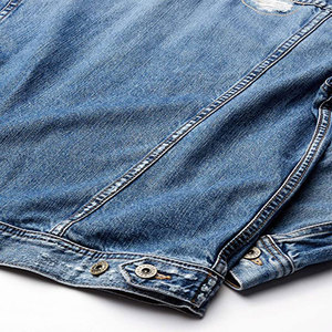 Chaqueta de Mezclilla para Hombre y Mujer con Logotipo Personalizado, Diseño Nuevo con Cuello Alto, Tinte Liso, Servicio OEM - Product Image 5