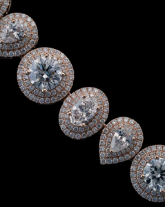 Luxury 18K <b>Solid</b> <b>Silver</b> Moissanite Statement <b>Necklace</b> Round Brilliant Cut Bezel Setting Women's Wedding Jewelry From India - Product Image 5