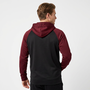 <b>Men's</b> Hooded Quarter Zip Sweatshirt Raglan Sleeve Fleece Black <b>Maroon</b> Solid Color Front Pocket Casual Autumn Wear Bangladesh - Product Image 6