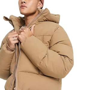 Chaqueta Acolchada para Hombre de Color Sólido, Hecha a Medida, de Alta Calidad y Más Vendida, con Capucha, para Uso en Exteriores en Invierno - Product Image 1