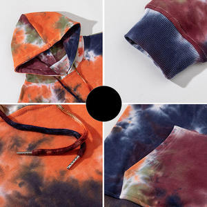 Sudadera con capucha tie-dye para mujer, de manga larga, con bolsillo canguro, informal, para otoño - Product Image 2