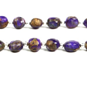 Rare Copper <b>Amethyst</b> Beads 6x8 8x10mm Nugget Shape <b>Amethyst</b> Copper Turquoise Gemstone Beads For Jewelry Making Approx. 8 Inch - Product Image 2