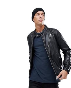 Veste en cuir de vachette souple de haute qualité en cuir de mouton et d'agneau respirant pour hommes - Product Image 1