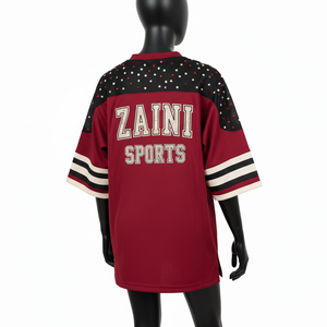 Camiseta de Fútbol Femenina de Calidad, Transpirable, de Malla de Poliéster GSM, Diseño de Paneles Marrón y Negro, Logotipo Personalizado, Camiseta de Fútbol Femenina de Algodón - Product Image 2