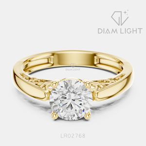 Bague de fiançailles en or blanc 14 carats avec diamant de laboratoire de 1,00 carat, couleur F+, clarté VS+, pavé rond, bague de fiançailles et de mariage certifiée IGI - Product Image 5