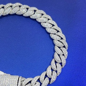Pulsera de Cadena Cubana con Diamantes de Moissanita de la Mejor Calidad, Estilo Hip Hop, Joyería de Lujo, Regalo para Hombres y Mujeres en Venta - Product Image 2