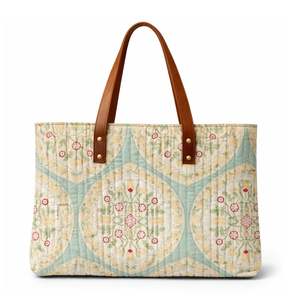กระเป๋าผ้าแคนวาสพิมพ์ลายด้วยมือจากเมืองชัยปุระ  มีหลายช่องใส่ของ ทนทาน ใช้งานได้หลากหลาย เป็นมิตรกับสิ่งแวดล้อม ลายโบฮีเมียน - Product Image 1