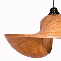 Lampe suspendue artisanale en bambou, forme torsadée, éclairage moderne en osier tressé pour salons de villégiature