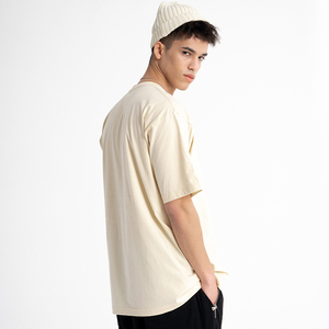 T-shirt homme personnalisé avec logo imprimé, 100% coton, t-shirt uni homme, t-shirt col rond homme, t-shirt long - Product Image 3