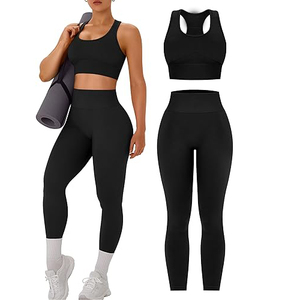 Ensemble de sport sans couture pour femme : soutien-gorge de sport et leggings taille mi-haute, tenue de fitness et yoga avec TISSU INNODATIONNEL et EXTENSIBILITÉ ACTIVE - Product Image 1