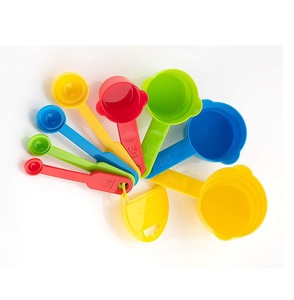 Plastic <b>Measuring</b> <b>Cups</b> and Spoons for Kitchen Cake Baking Cooking Teaspoon Tablespoon Spoon Accessories Tools <b>Set</b> 8 Pcs - Product Image 1