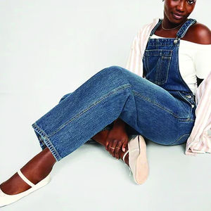 Overol de Mezclilla Personalizado con Logotipo para Mujer, Hecho a Medida, con Botones, de Alta Calidad, Ajustado, Vintage, Sexy, Informal - Product Image 4