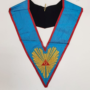 Colliers d'officier maçonniques 3D brodés personnalisés de haute qualité, couleur marron, pour Maître Maçon, Rang Provincial, en promotion - Product Image 1