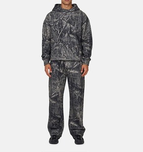 Sweat à capuche respirant personnalisé avec impression intégrale camouflage Real Tree, coupe oversize pour homme, taille personnalisée, logo, effet délavé vintage, camouflage - Product Image 4