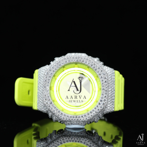 AARVA JEWELS Montre de luxe à quartz, boîtier en acier inoxydable, cadran en cristal, lumineux, rond de 40 mm, montre de mode unisexe - Product Image 1