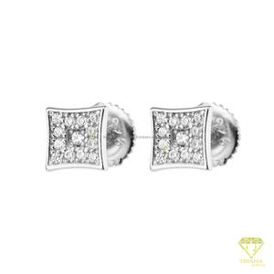 Boucles d'oreilles en diamant de laboratoire de qualité supérieure, argent sterling 925, bijoux élégants et brillants pour hommes et femmes - Product Image 2