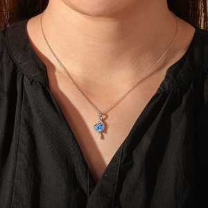 Rhodium Plated Diamond Heart Pendant with Box Chain - Product Image 3