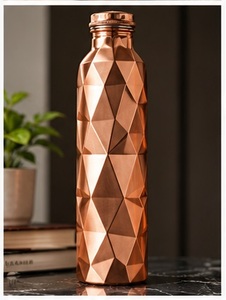 <b>Vintage</b> Handcrafted Copper Water <b>Bottle</b> with Lid Ethnic Engraved Eco-Friendly Metal Drinkware - Product Image 2