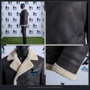 Veste en cuir véritable 2026, double boutonnage, col rabattu, doublure en fausse fourrure, coupe-vent, style décontracté hiver - Product Image 4