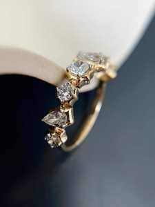 Women's 18K <b>Solid</b> Gold Moissanite Eternity Band Ring Round Brilliant Cut Pave Setting Classic Style Engagement Jewelry <b>silver</b> - Product Image 2