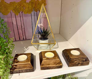 Support à bougies en bois de style antique pour Noël, activités religieuses, décoration de la maison, mariages et fêtes - Fait à la main - Product Image 3