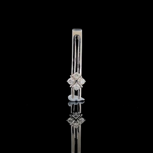 Pince à cravate classique pour homme en argent sterling 925 avec moissanite, taille brillant rond, sertissage griffe, design géométrique, bijou à porter au quotidien - Product Image 1