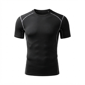 Custom Athletic Compression <b>T</b>-<b>Shirt</b> Men Short <b>Sleeve</b> <b>Raglan</b> Stitching Quick Dry Fitness Workout Tight Fit <b>Shirt</b> - Product Image 4