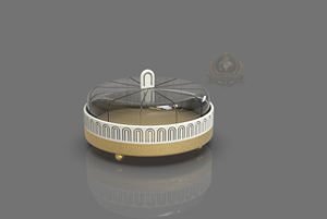 ฐานวางเค้กทรงกลมสแตนเลสและแก้ว เป็นมิตรกับสิ่งแวดล้อม ล้างด้วยมือเท่านั้น ฐานวางเค้ก ฐานวางขนมหวาน ฐานเสิร์ฟสำหรับเดือนรอมฎอน - Product Image 4