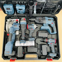 Ensemble d'outils à piles de six pièces perceuse électrique meuleuse d'angle clé marteau scie circulaire-batterie lithium-ion étui rigide durable