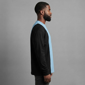 T-shirt Hip Hop Homme Grande Taille Personnalisé en Coton Uni à Manches Longues, Respirant et Confortable, Qualité Supérieure, 180g - Product Image 6