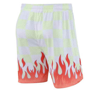 Shorts de basketball pour hommes taille haute, ensembles personnalisables imprimés, en tissu polyester extensible, avec cordon de serrage à la taille, respirants - Product Image 3