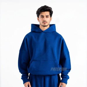 Sweat à capuche personnalisé en molleton de coton brossé 350 GSM, coupe décontractée, vêtements streetwear pour les marques de mode - Product Image 4