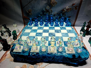 FAIZA CRAFT Luxury Resin <b>Chess</b> <b>Set</b> Custom Epoxy Board Game Eco-Friendly Handmade High Quality Personalized Rose Gold White Gift - Product Image 5