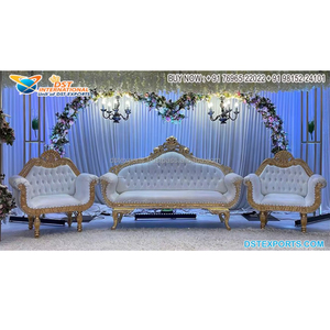 Italian Designer Wedding White Sofa Set Buy Premium <b>Silver</b> Sofa For VIP Wedding Stages Hot Selling Loveseat With Matching <b>Chairs</b> - Product Image 2