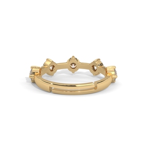 Anillo de Boda de Oro de 14K con Diamantes, Banda de Eternidad Minimalista, Corte Brillante Redondo, Joyería para Mujer - Product Image 4